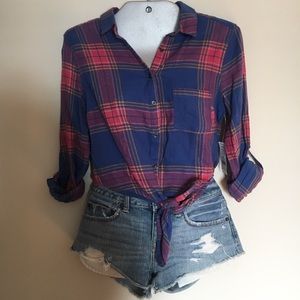 NWT Garage Tie Front Flannel Shirt